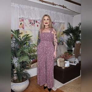 Cranberry Leopard Print Sleeveless Jumpsuit